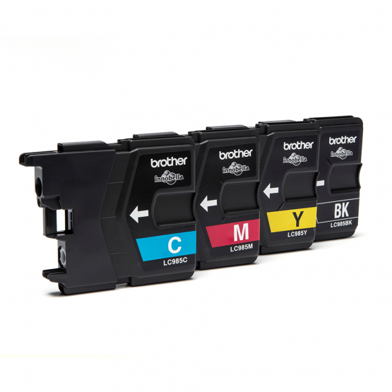 Brother LC-985 Ink Cartridge Multi-Pack - Black, Cyan, Magenta, Yellow (LC985VALBP) 