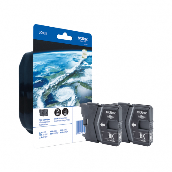 Brother LC-985BKBP2 Black Ink Cartridge (2 Pack) (LC985BKBP2) 