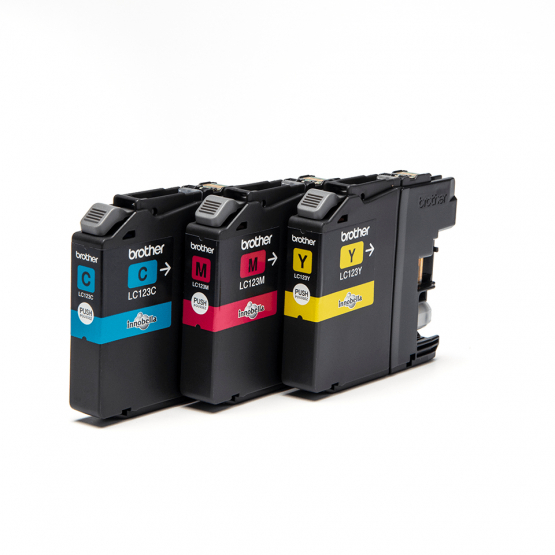 Brother LC-123 Ink Cartridges Tri-Colour - Cyan, Magenta, Yellow (LC123RBWBP) 