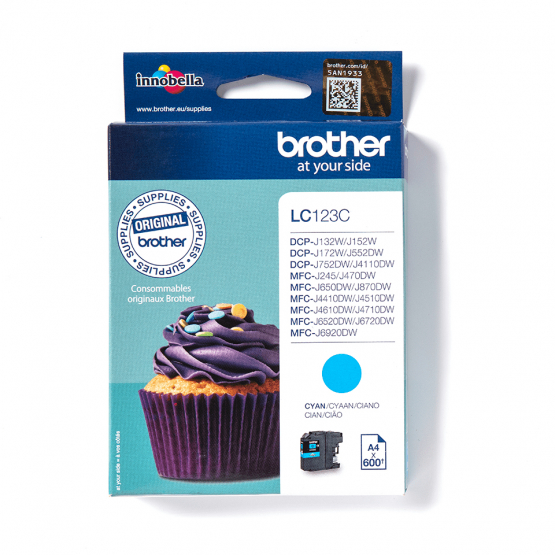 Brother LC-123C Cyan Ink Cartridge - High Capacity (LC123C) 