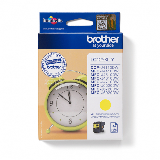 Brother LC-125XLY Yellow Ink Cartridge - High Capacity (LC125XLY) 
