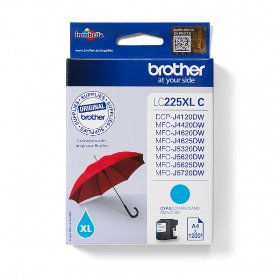 Brother LC-225XLC Cyan Ink Cartridge - High Capacity (LC225XLC) 