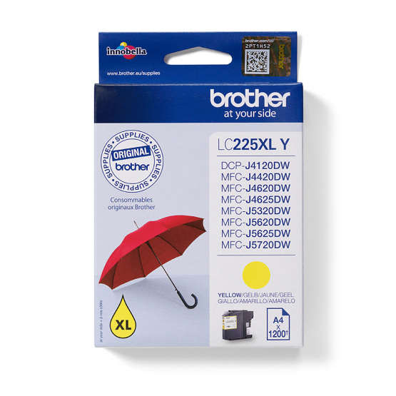 Brother LC-225XLY Yellow Ink Cartridge - High Capacity (LC225XLY) 