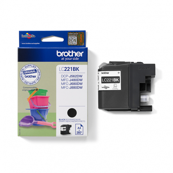 Brother LC-221BK Black Ink Cartridge (LC221BK) 