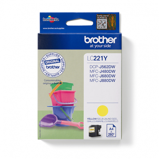 Brother LC-221Y Yellow Ink Cartridge (LC221Y) 