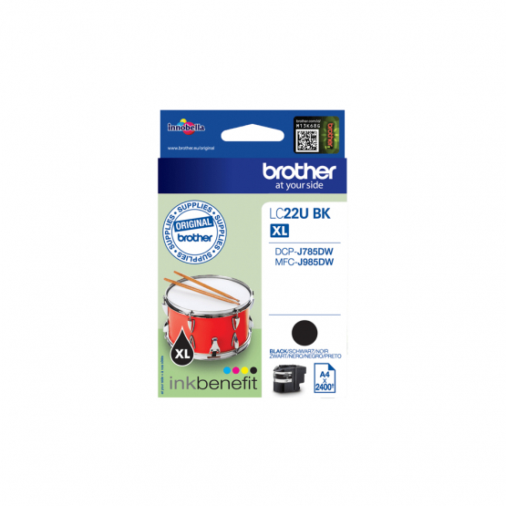 Brother LC-22UBK Black Ink Cartridge - High Capacity (LC22UBK) 