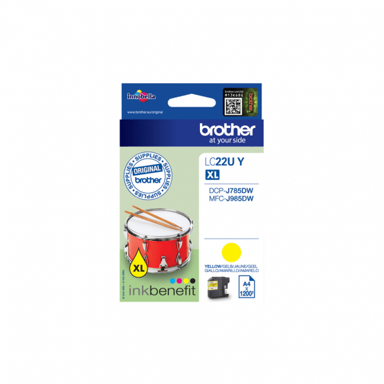 Brother LC-22UY Yellow Ink Cartridge - High Capacity (LC22UY) 