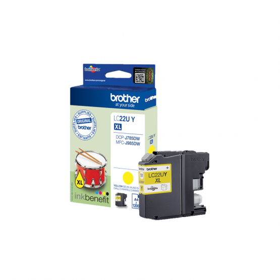 Brother LC-22UY Yellow Ink Cartridge - High Capacity (LC22UY) 