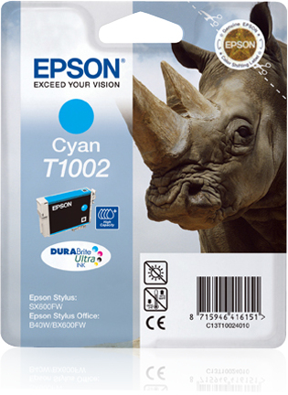 Epson T1002 (Rhino) Cyan Ink Cartridge - DURABrite Ultra Ink (C13T10024010) 