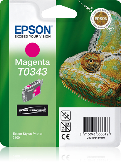 Epson T0343 (Chameleon) Magenta Ink Cartridge (C13T03434010) 