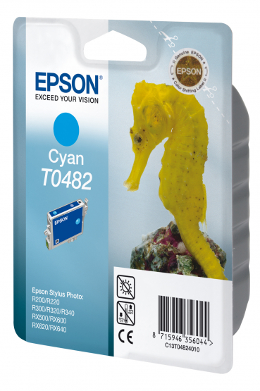Epson T0482 (Seahorse) Cyan Ink Cartridge (C13T04824010) 
