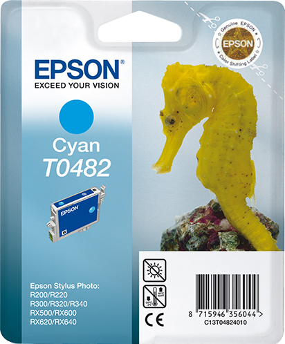 Epson T0482 (Seahorse) Cyan Ink Cartridge (C13T04824010) 
