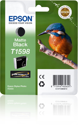 Epson T1598 (Hummingbird) Matte Black Ink Cartridge (C13T15984010) 