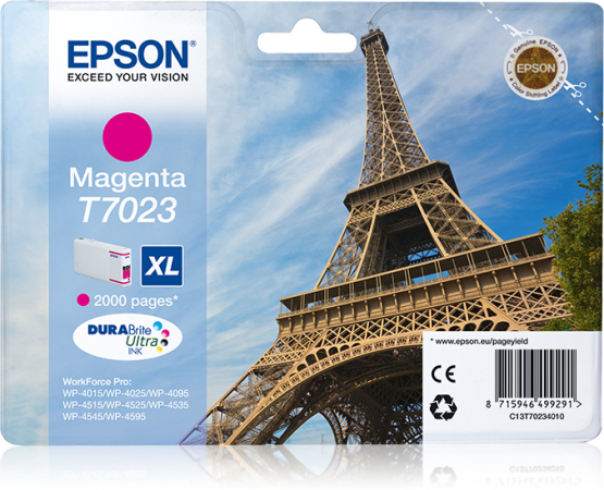 Epson T72023XL (Eiffel Tower) Magenta Ink Cartridge (C13T70234010) 