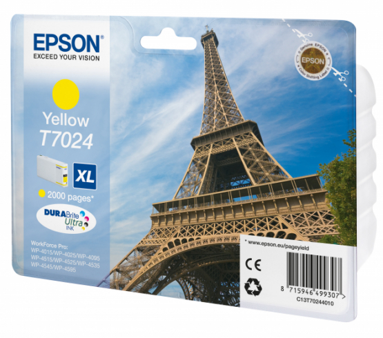 Epson T72024XL (Eiffel Tower) Yellow Ink Cartridge (C13T70244010) 