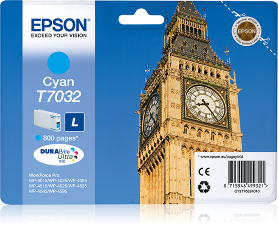 Epson T7032 (Big Ben) Cyan Ink Cartridge (C13T70324010) 