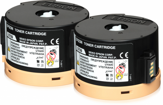 Epson S050710 Black Toner Cartridge Twin Pack (C13S050710) 