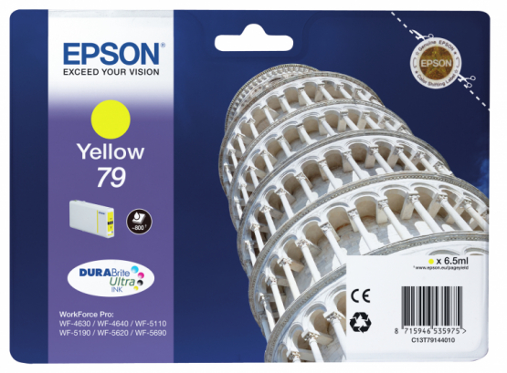 Epson 79 (Tower of Pisa) Yellow Ink Cartridge - DURABrite Ultra Ink (C13T79144010) 