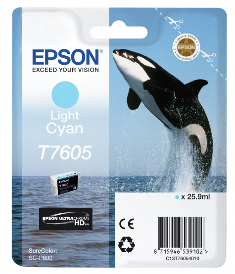 Epson T7605 (Whale) Light Cyan Ink Cartridge (C13T76054010) 