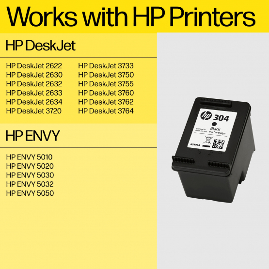 HP 304XL Black Original Ink Cartridge - High Capacity (N9K08AE)