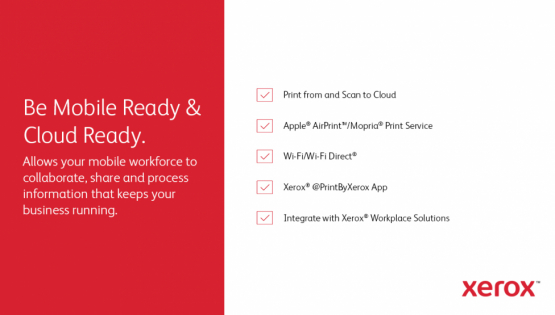 Xerox Print color with simplicity, dependability, and comprehensive security.