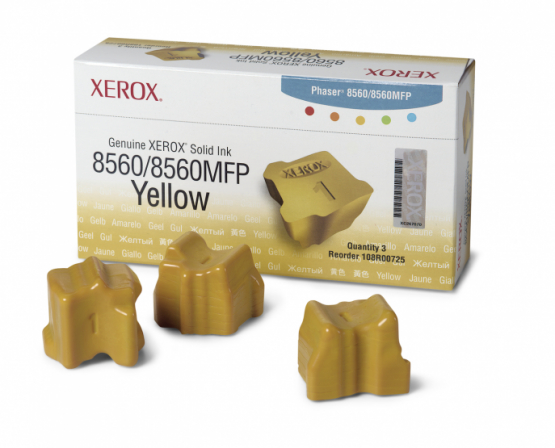 Xerox Phaser 8560 / 8560MFP Yellow Solid Ink (3 Pack) (108R00725) 