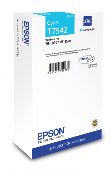 Epson WF-8090 / WF-8590 Ink Cartridge XXL Cyan (C13T754240) 