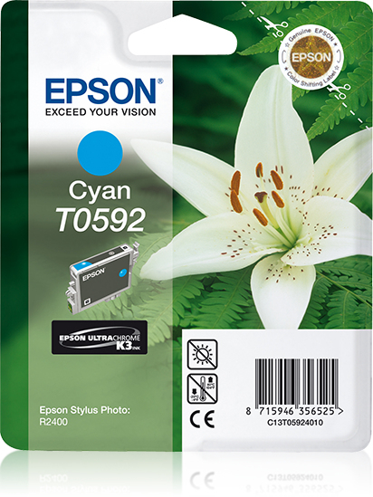 Epson T0592 (Lily) Cyan Ink Cartridge - Ultra Chrome K3(C13T05924010) 