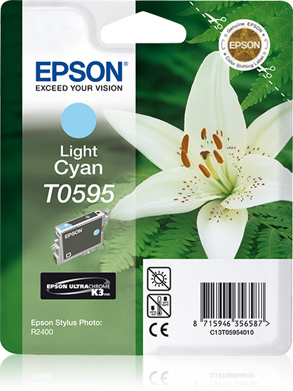 Epson T0595 (Lily) Light Cyan Ink Cartridge - Ultra Chrome K3 (C13T05954010) 