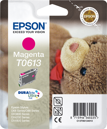 Epson T061 (Teddybear) Magenta Ink Cartridge - DURABrite Ultra Ink (C13T06134010) 