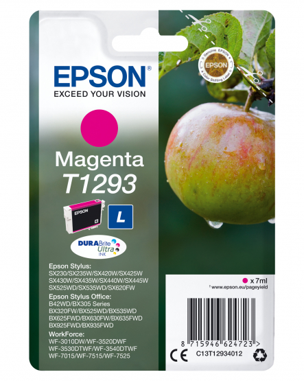 Epson T1293(Apple) Magenta Ink Cartridge - T1293 DURABrite Ultra Ink (C13T12934012) 