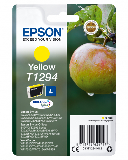 Epson T1294 (Apple) Yellow Ink Cartridge - T1294 DURABrite Ultra Ink (C13T12944012) 