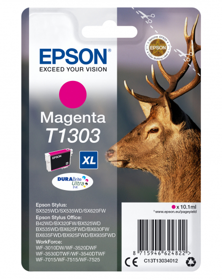 Epson T1303 (Stag) Magenta Ink Cartridge - DURABrite Ultra Ink (C13T13034012) 