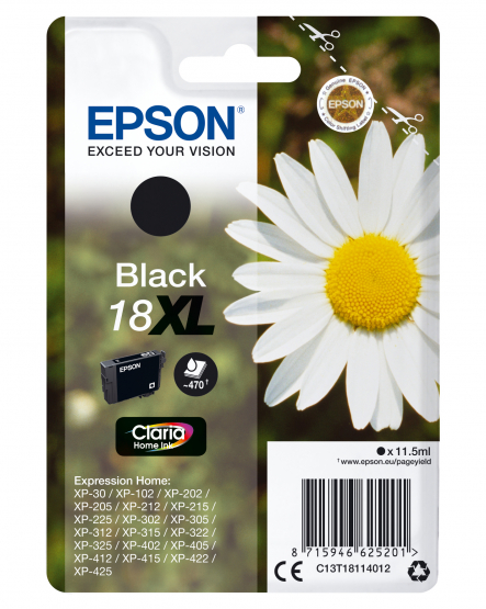 Epson 18XL (Daisy) Black Ink Cartridge - Claria Home Ink (C13T18114012) 