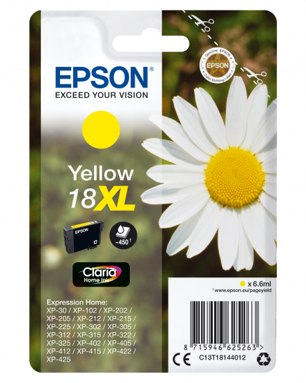 Epson 18XL (Daisy) Yellow Ink Cartridge - Claria Home Ink(C13T18144012) 