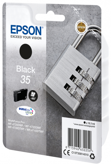 Epson 35 (Padlock) Black Ink Cartridge - DURABrite Ultra Ink (C13T35814010) 