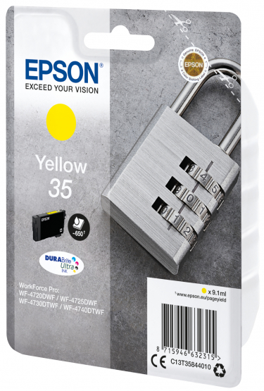 Epson 35 (Padlock) Yellow Ink Cartridge - DURABrite Ultra Ink (C13T35844010) 