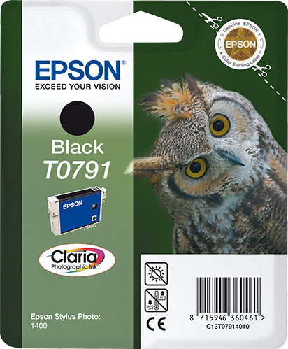 Epson T0791 (Owl) Black Ink Cartridge - Claria Photographic Ink (C13T07914010) 