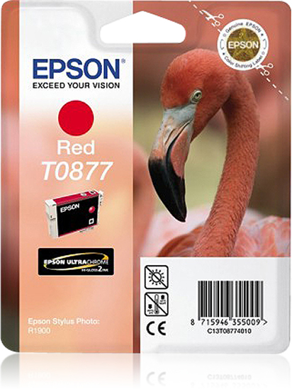 Epson T0877 (Flamingo) Red Ink Cartridge - Ultra Gloss (C13T08774010) 