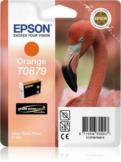Epson T0879 (Flamingo) Orange Ink Cartridge - Ultra Gloss (C13T08794010) 