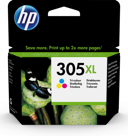 HP 305XL High Yield Tri-Colour Original Ink Cartridge - Cyan, Magenta, Yellow (3YM63AE) 