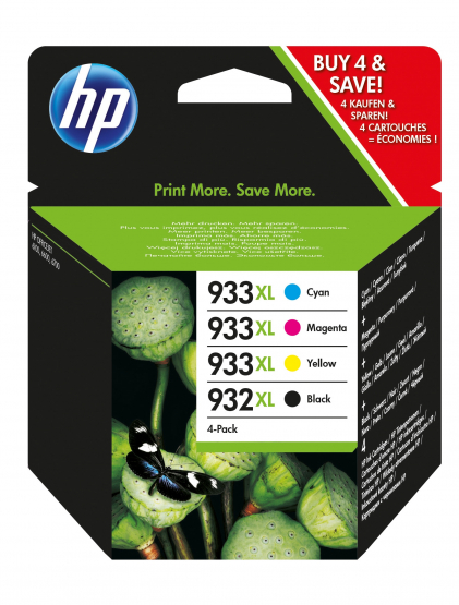 HP 932XL Black/933XL Cyan/Magenta/Yellow 4-packInk Cartridges ink cartridge 4 pc(s) High (XL) Yield Black, Cyan, Magenta, Yellow(C2P42AE) 