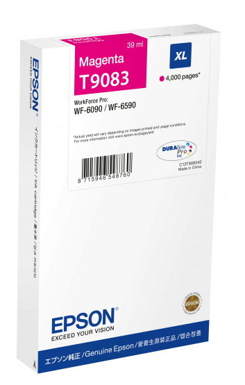 Epson T9083 XL Magenta Ink Cartridge - High Capacity (C13T908340) 