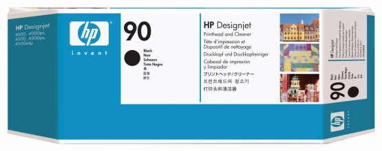 HP 90 Black Original DesignJet Printhead and Printhead Cleaner (C5054A) 