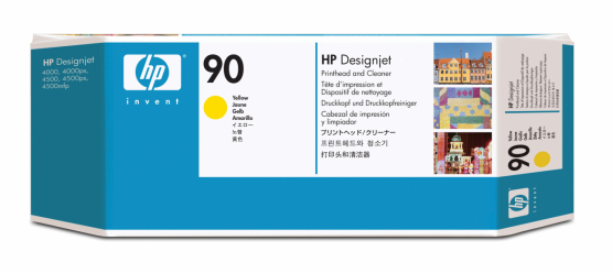 HP 90 Yellow Original DesignJet Printhead and Printhead Cleaner (C5057A) 