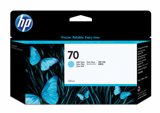 HP 70 Light Cyan Original DesignJet Ink Cartridge (C9390A) 