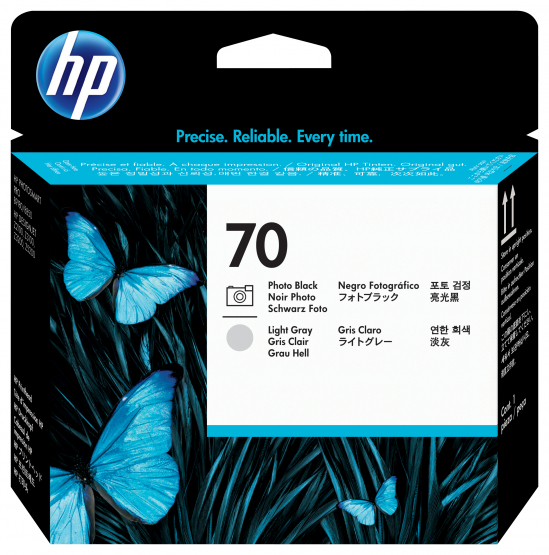 HP 70 Photo Black and Light Gray Original DesignJet Printhead (C9407A) 