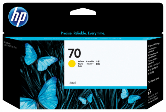 HP 70 Yellow Original DesignJet Ink Cartridge (C9454A) 