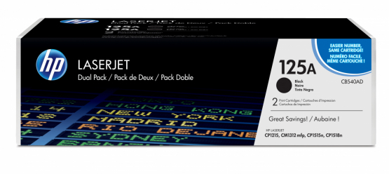 HP 125ABlack Original Toner Cartridge (2 Pack) (CB540AD) 