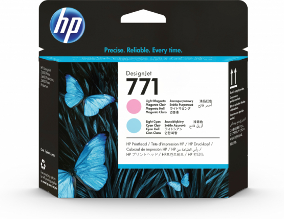 HP 771 Light Magenta and Light Cyan Original DesignJet Printhead (CE019A) 